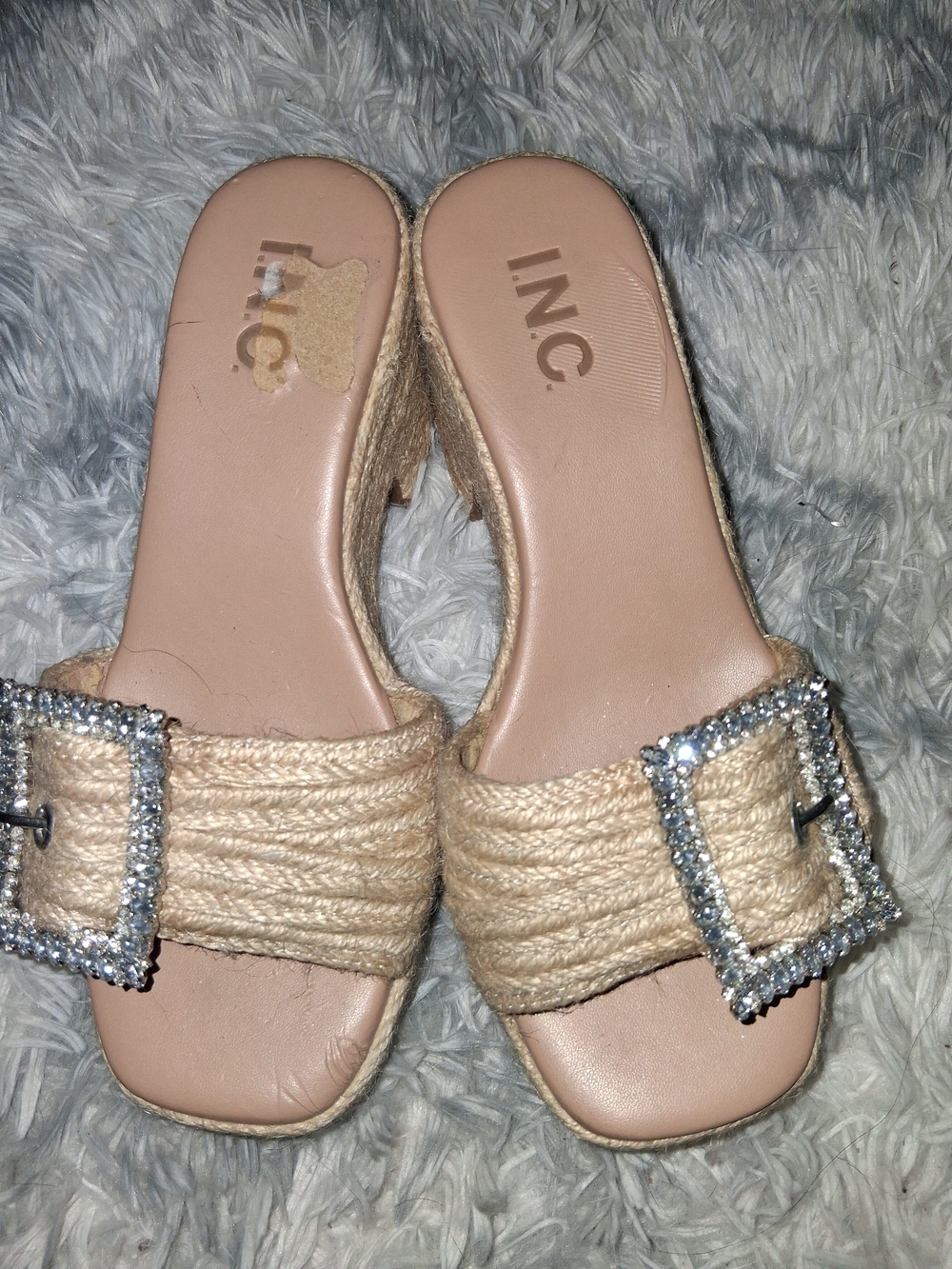 Lovely INC. rhinestone buckle sandals 👡 🩴